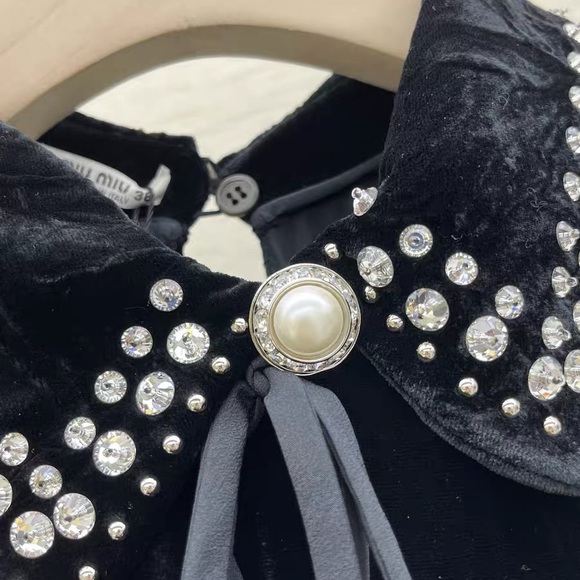 🚩steak authentic Miu Miu Black Velvet Dress - Picture 3 of 10